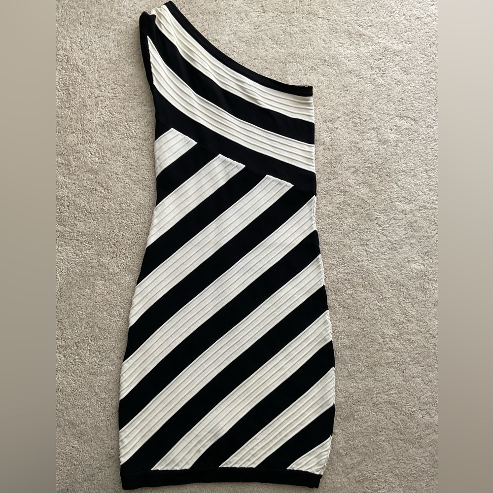 WOW Couture Asymmetrical Black and White Dress